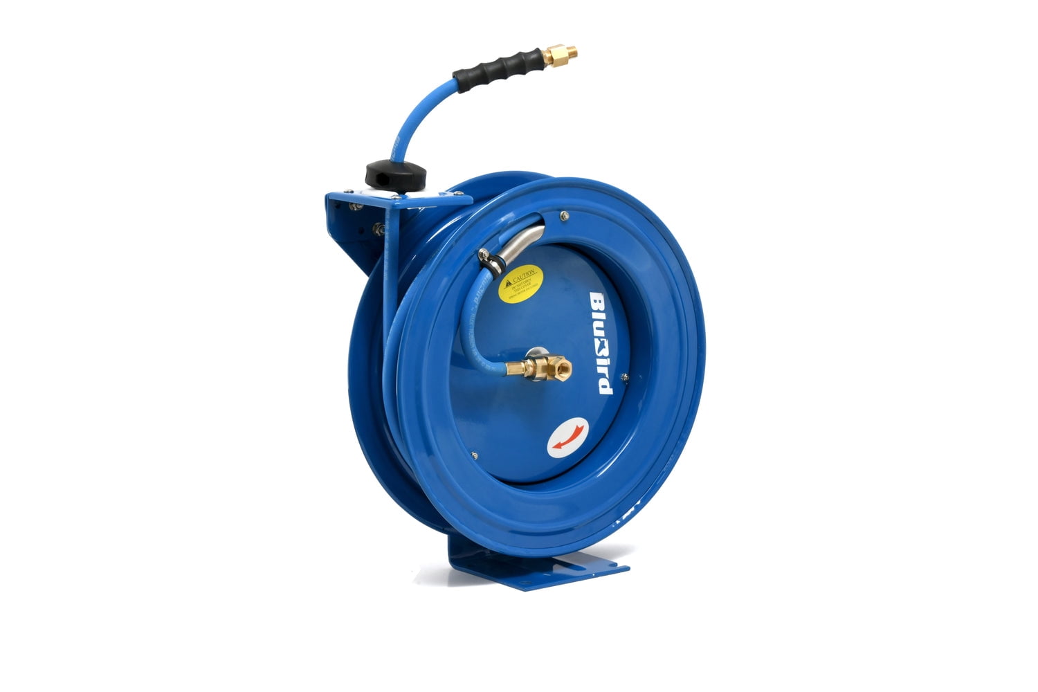 BluBird 3/8" Retractable Air Hose Reel, 300 PSI Rubber Hose, Heavy-Duty Steel Construction, Wall/Ceiling Mount