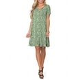 thumbnail image 6 of ANYJOIN Women's Summer Casual Dresses V Neck Short Sleeve Swing Dress with Pockets, 6 of 7