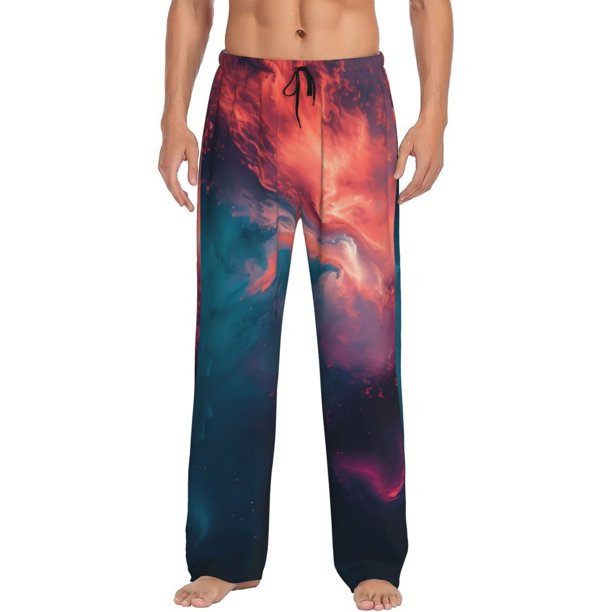 Fotbe Cosmic Paint Swirl Pantalones de Pijama para Hombre, Pantalones de Dormir, Pantalones de Casa con Cintura Ajustable y Bolsillos-XX-Large