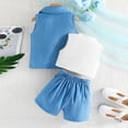 thumbnail image 5 of TAIAOJING Toddler Girls Summer Sleeveless Coat Tops Shorts 3PCS Outfits Clothes Set For Clothes For 3-4 Years, 5 of 6