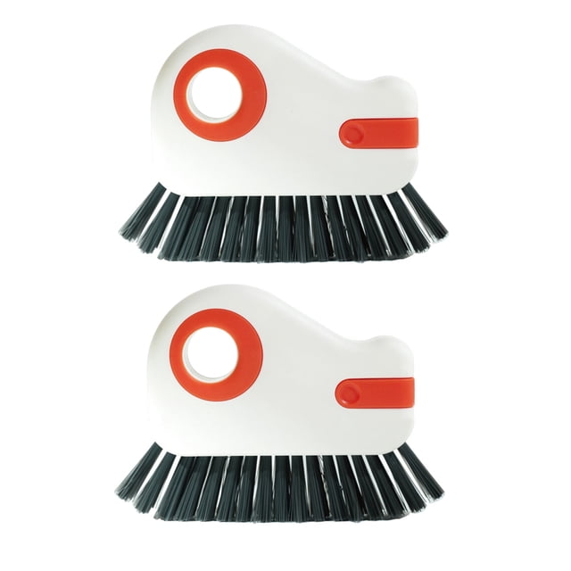 Cepillo 2 en 1 para limpiar rieles de ventanas y puertas con raspador oculto | Limpiador de grietas multifuncional para rincones difíciles de alcanzar | Cerdas rígidas y protector de ranuras