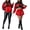Red, variant on Women Racer Biker Jacket Windbreaker Lightweight Detachable Motorcycle Varsity Jacket Coat Street Wear
