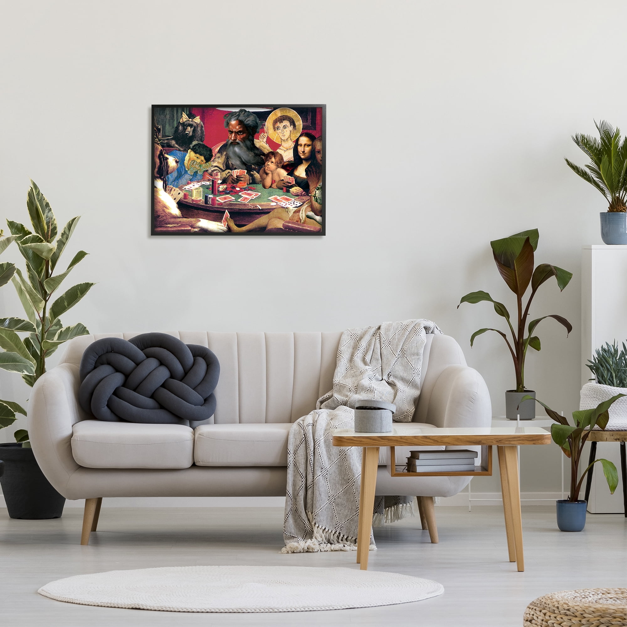 Stupell Industries Funny Classics Collage Novelty Painting Black Framed Art Print Wall Art, 30 x 24