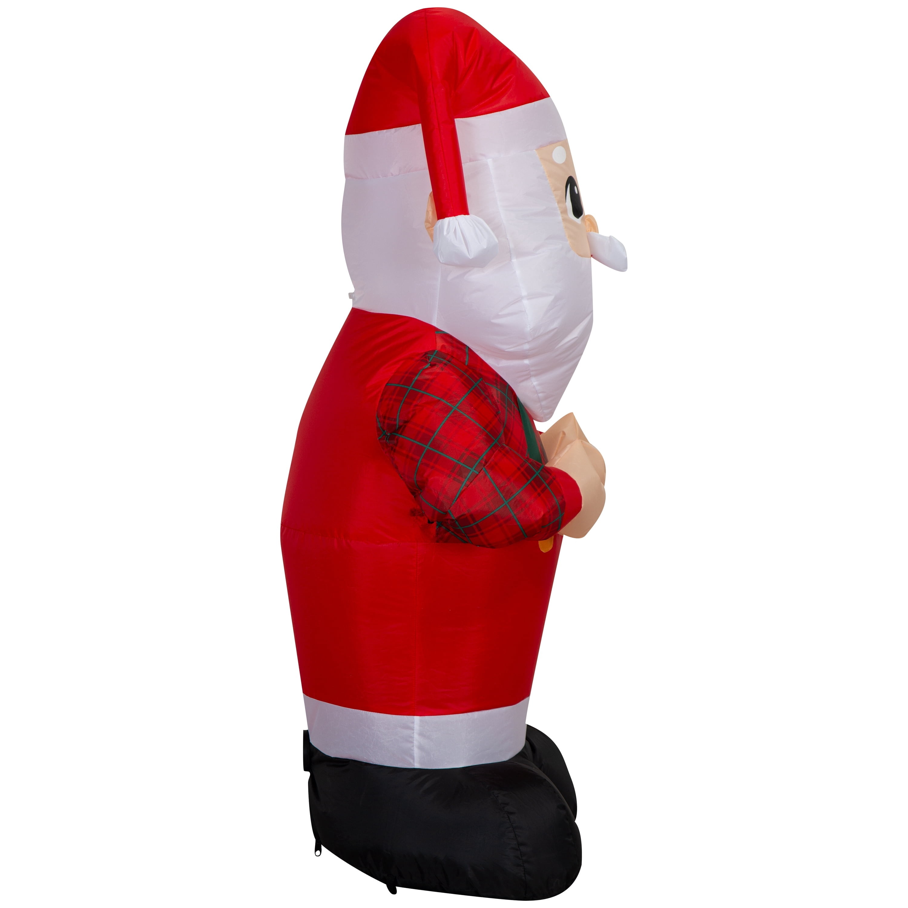 Multicolor Santa in Suspenders Christmas Airblown Yard Inflatable, 4', by Holiday Time