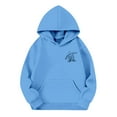 thumbnail image 6 of Tween Girls Hoodies Sweatshirts Soft Pullover With Hood Casual School Outdoor Clothes Sky Blue Size 11-12T, 6 of 7
