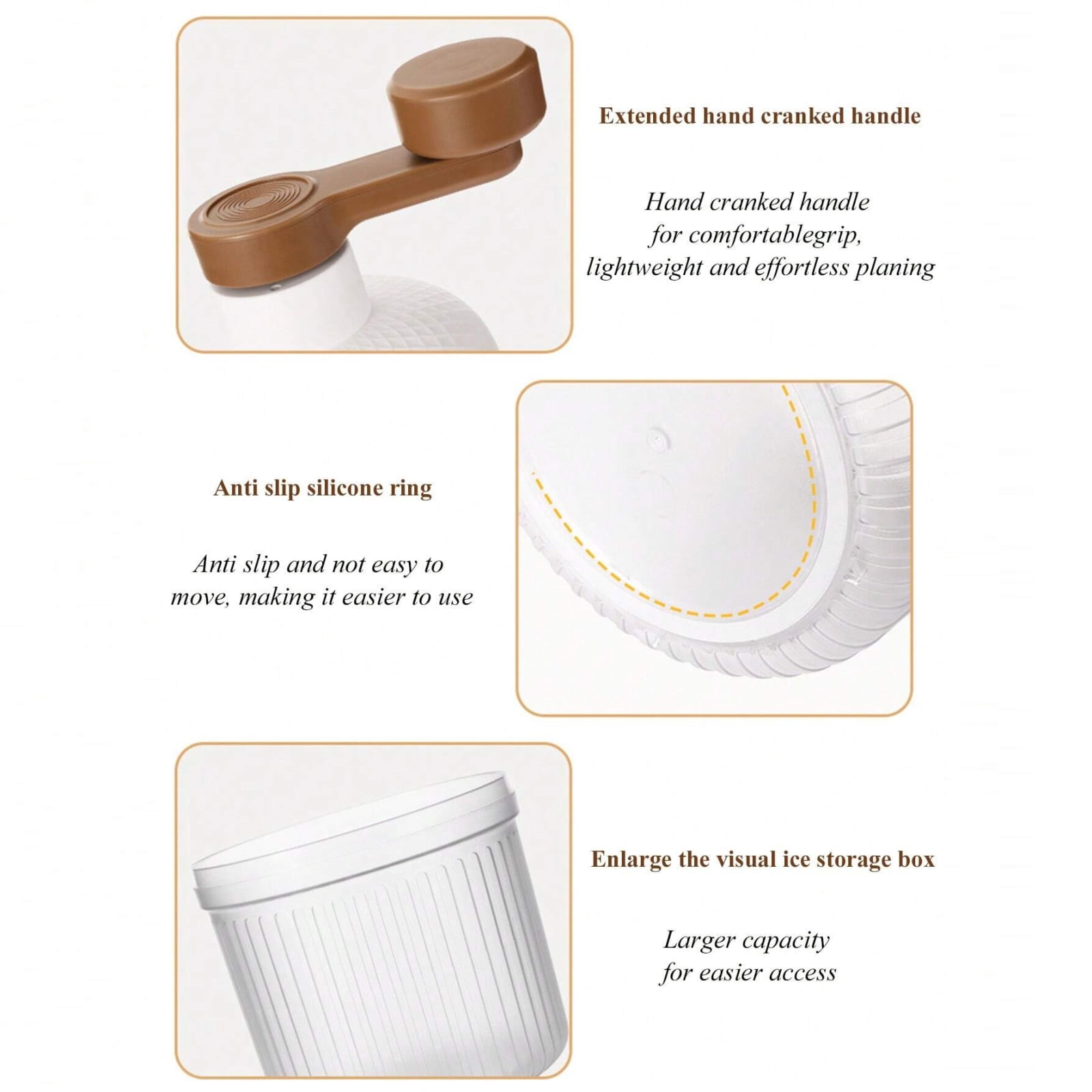 StlyGar Ice Maker Manual Ice Crusher,Snow Cone Machine Household Mini Portable Ice Shaver for Snow Cone