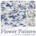 thumbnail image 5 of NICETOWN Blue Floral Curtains for Bedroom, Linen Farmhouse Light Filtering Drapes for Living Room, Vintage Semi Sheer Back Tab Rod Pocket Curtains, 52"x96", 2 Panels, 5 of 8