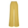 thumbnail image 4 of Women Wide Leg Dress Pants High Waist Elastic Back Business Casual Flowy Work Trousers Office Palazzo with Pockets Yellow, 4 of 7