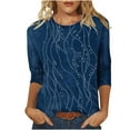 thumbnail image 2 of Neewe 3/4 Length Sleeve Womens Tops Casual V Neck Shirts Soft Basic Tees Business Work Blouses, 2 of 9