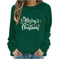 thumbnail image 4 of HOMBOM Crewneck Sweatshirts for Women Green Christmas Vintage Merry Xmas Funny Graphic Ladies Sweatshirt, 4 of 6