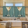 thumbnail image 2 of Yayeee Kitchen Curtains Tier Set of 2 Light Filtering 57"x24" Over Sink Window Panels, Beige Martini, 2 of 7