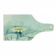 thumbnail image 1 of Flower Cutting Board, Daisies on Grass Mother Earth Impressionist Expression of Nature Print, Decorative Tempered Glass Cutting and Serving Board, Wine Bottle Shape, Pale Blue White, by Ambesonne, 1 of 1