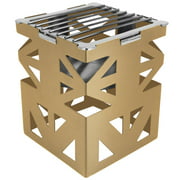 Eastern Tabletop 1742RZ LeXus 8" x 8" x 10" Bronze Coated Steel Cube with Grate and Fuel Shelf