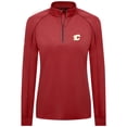 thumbnail image 2 of Women's Levelwear Red Calgary Flames Kinetic Insignia Core Quarter-Zip Pullover Top, 2 of 3