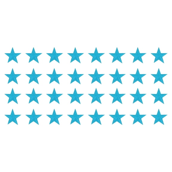 Uxcell 32Pack Iron on Star Patches, Sew on Star Embroidered Patches, DIY Applique Repair Patch for Crafts, 29mm Peacock Blue