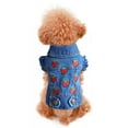 thumbnail image 6 of CICRKHB Dog Clothes Dog Jean Jacket Cool Shirt Breathable Spring Fashion Vest Clothing for Small Dogs Cats Pet Supplies Blue, 6 of 9
