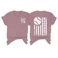 thumbnail image 2 of Yubnlvae 2025 Women's Baseball Print T-Shirt Loose Fit Short Sleeve Casual Graphic Summer Top, Pink, S, 2 of 3