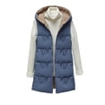 thumbnail image 2 of Chaquetas y abrigos casuales sin mangas y sin capucha para mujer, chaqueta fina de plumón con cuello con capucha y penetración de dos lados, sin mangas, delgada, ligera, con bolsillo y cremallera, abr, 2 of 9