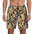 thumbnail image 2 of Picia Sunflowers Bee pattern Mens Swim Trunks with Compression Liner Stretch Beach Shorts Quick Dry with Zipper Pockets No-Chafing Board Shorts-X-Large, 2 of 9
