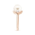 thumbnail image 3 of ANGARA Classic Freshwater Cultured Pearl Bypass Ring in 14K Rose Gold for Women | June Birthstone, Birthday, Anniversary, Jewelry Gift for Women | Pearl Ring, 3 of 9