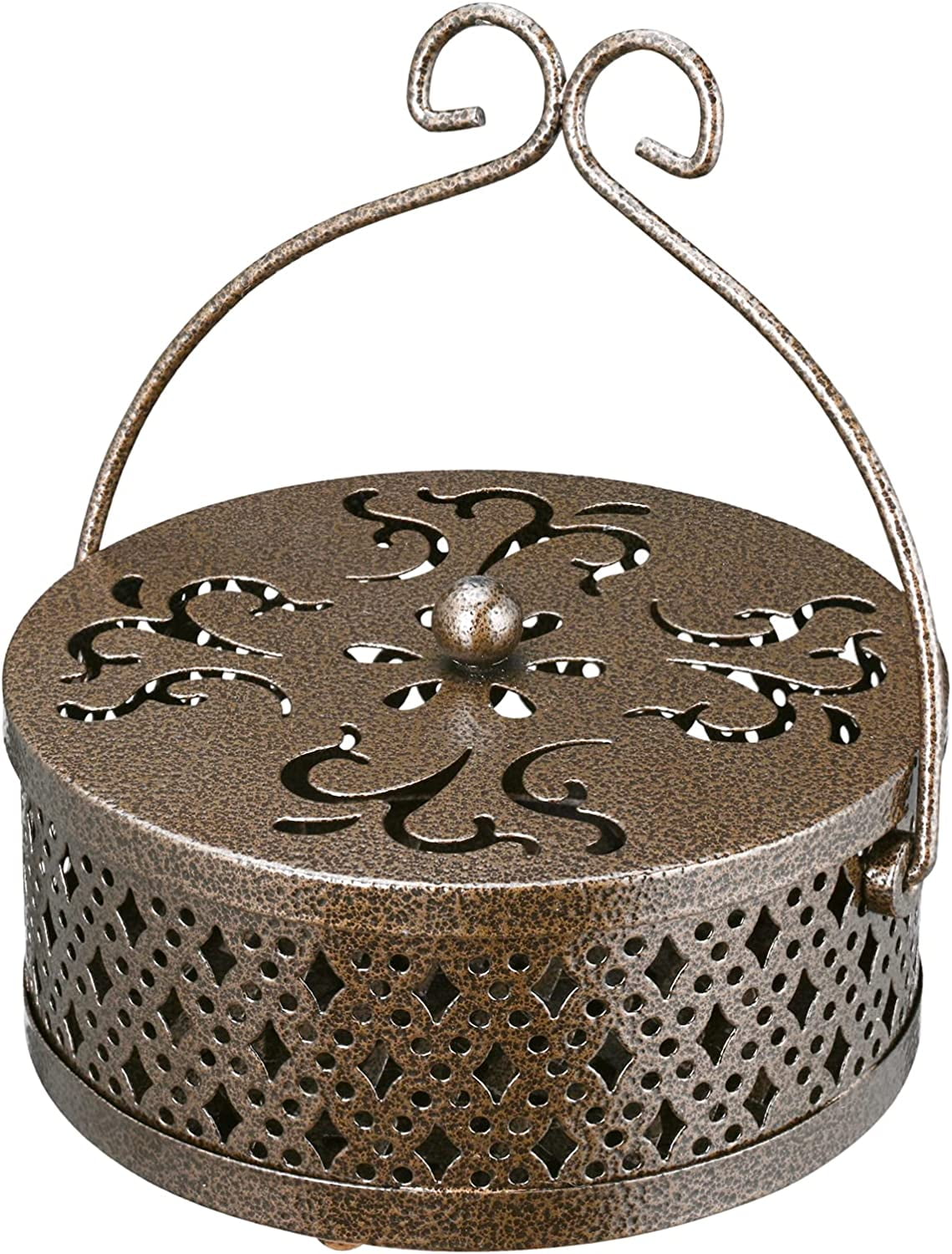 IULAVP Bronze Mosquito Coil Holder Incense Coil Burner Indoor Outdoor Camping Use Portable Mosquito Repellent Coil Holder Incense Burner Holder 5.7 Inches Diameter, CH-002