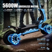 Electric Scooter Adults,5600W Dual Motor Commuter Scooter Up to 46MPH & 43 Miles Range,Dual Brake System and Shock Absorption,11 Vacuum Off-Road Tire Sports Folding E-Scooter
