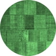 thumbnail image 1 of Ahgly Company Indoor Round Patchwork Emerald Green Transitional Area Rugs, 8' Round, 1 of 4