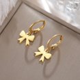 thumbnail image 4 of Cute Bow Small Hoop Earrings for Women Hypoallergenic Gold/Silver Simple Bowknot Statement Ribbon Dangle Drop Wedding Party Huggie Earring Trendy Minimalism Jewelry Gifts Valentine Day for Her, 4 of 6