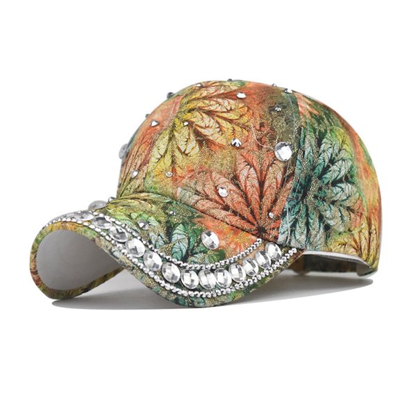 Flash Drill Baseball Caps for Women Men Trendyful Floral Print Adjustable Hat Beach Summer Sun Hat Outdoor Travel Sports Pre-Curved Visor Comfort Daily Casual Cap Lightweight Hat 2026 Sales Under $1