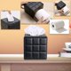 thumbnail image 4 of Elegante soporte para caja de pañuelos de cuero de PU, servilletero cuadrado, dispensador de caja de papel de bombeo, soporte para pañuelos faciales con parte inferior magnética para el hogar, la, 4 of 5