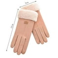 thumbnail image 2 of Winter Leather Gloves for Women, Wool Fleece Lined Warm Gloves, Touchscreen Texting Thick Thermal Snow Driving Gloves, 2 of 9