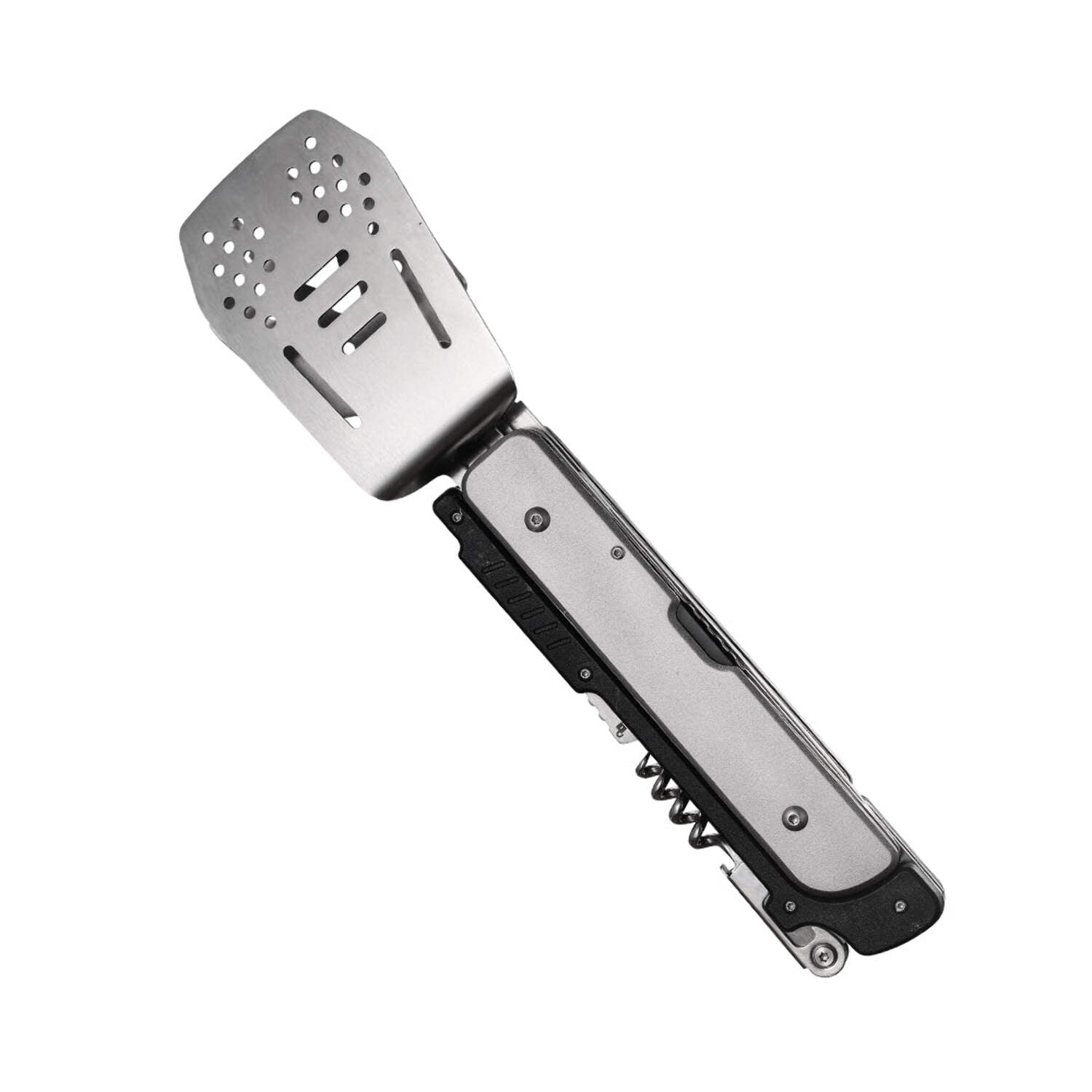 Roxon 6-in-1 Collapsible Grill Multitool - Fork, Spatula, Corkscrew, Knife, Tong for Outdoor Grilling
