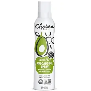 Chosen Foods 100% Pure Avocado Oil Spray 4.7 oz. (1 Pack), Non-GMO, 500°F Smoke Point, Propellant-Free, Air Pressure Only for High-Heat Cooking, Baking and Frying ( Pack of 2 )