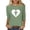 A408 Green, variant on Mifsaly Heart Graphic Cotton Top Women Crewneck 3/4 Sleeve Shirt Breathable Lightweight Slim Fit Summer Blouse Versatile Daily Wear Fashion Tee S