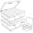 thumbnail image 1 of Bicuces 24 Pcs Bead Organizer Boxes Small Plastic Craft Storage Organizer Storage Cases Mini Clear Boxes Rectangular Containers with Hinged Lids for Beads Jewelry Rhinestones DIY Craft Nail, 1 of 5