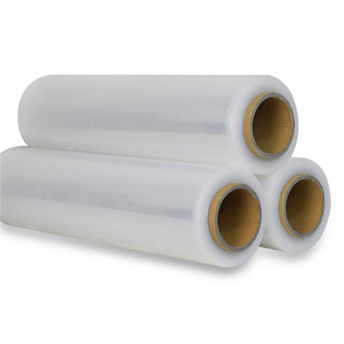 Pallet Wrap Stretch Film 18" x 1000' 80 Gauge - 4 Rolls Hand Roll Shrink Wrap for Moving, Shipping & Warehouse Use, Self-Adhering, Clear