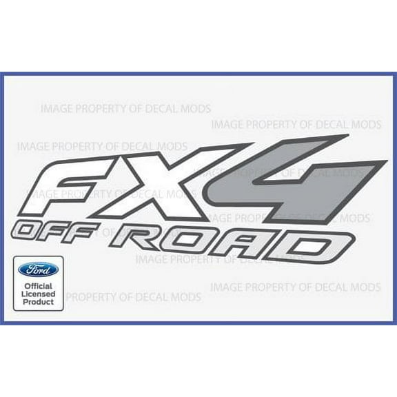 Decal Mods FX4 Off Road Decals Stickers WHITE for Ford F250 F350 F450 - FW (1997-2010) Super Duty