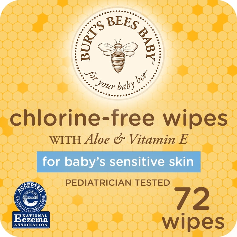 Burts Bees Baby ChlorineFree Wipes, Unscented Natural Baby Wipes 72