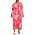 thumbnail image 4 of Terra & Sky Women's Plus Size Maxi Dress with Side Slits, 4 of 5