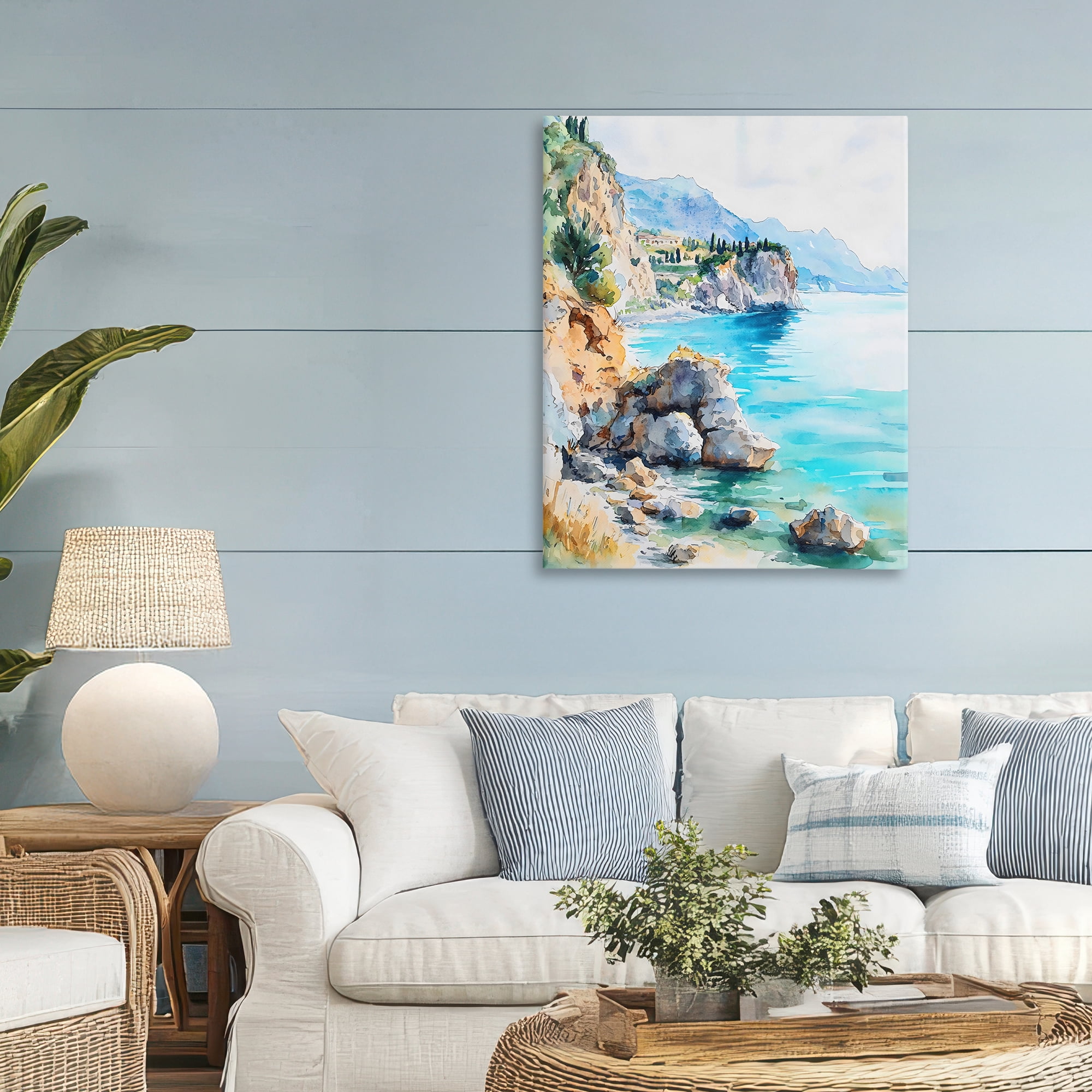 Stupell Industries Azure Italian Coastline Canvas Wall Art, design by LSR Design Studio