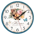 thumbnail image 1 of Vintage Wall Clock Round Silent Clocks Wall Mount Wooden Carft Living Room Decor, 1 of 6
