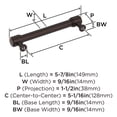thumbnail image 6 of Amerock Faircrest 5-1/16 inch (128mm) Center-to-Center Oil-Rubbed Bronze Cabinet Pull, 6 of 7