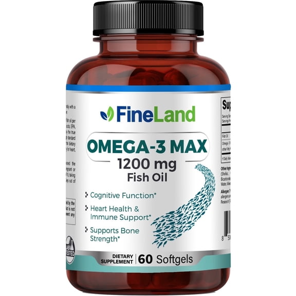 Fineland Vitamins Omega-3 Max Cognitive Immune Bone Support 60 Softgels
