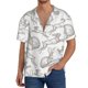 thumbnail image 1 of Fotbe Hand Drawn Rabbit Camisa Estampada de Manga Corta para Hombre, Casual de Verano, Estilo Playero, Sin Arrugas-Small, 1 of 5