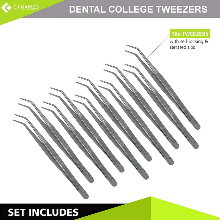 College Cotton Dental Tweezer w/ Curved Plier Tip College Cotton Dental Tweezer w/ Curved Plier Tip