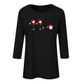 thumbnail image 4 of Amidoa Funny Womens Tops Trendy Black Ugly Christmas 3/4 Sleeve Blouses Boat Neck Graphic T-Shirt Womens Shirts L, 4 of 4