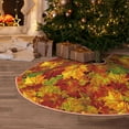 thumbnail image 5 of Daiia Vintage maple leaf autumn Drawing Merry Christmas Tree Skirt , Xmas Large Lace-up Tree Skirt, Santa Snowflakes Rustic Home Decorations New Year Party Farmhouse Decor-30", 5 of 6
