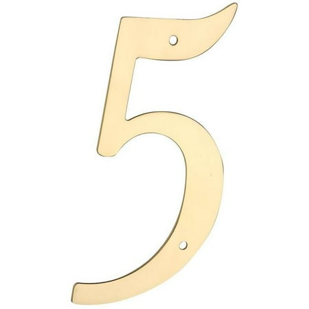 Brass 3 Address Numbers Accessory - National Hardware 7177835 5 in. Solid Brass House Number 5