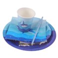 thumbnail image 3 of EeaseCA 69Pcs Shark Theme One-off Tableware Set Creative Delicate Cutlery Set for Party 8Pcs 7 inches Plates 8Pcs 9 inches Plates 8Pcs Paper Cups 20Pcs Paper 25Pcs Straws, 3 of 7