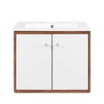 thumbnail image 5 of Modway Transmit 24.5" Modern Plastic Wall-Mount Bathroom Vanity in Walnut/White, 5 of 8